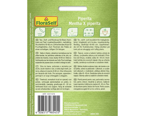 Balení semen FloraSelf Máta peprná Mentha X piperita