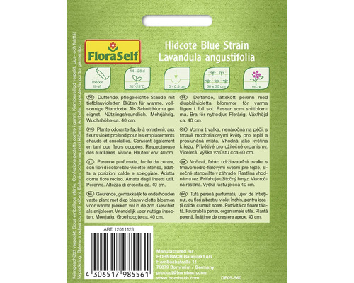 Balení semen FloraSelf Hidcote Blue Strain Lavandula angustifolia