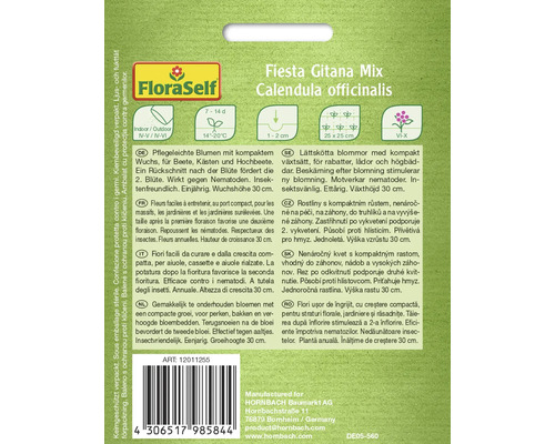 Balení semen Měsíček lékařský Calendula officinalis Fiesta Gitana Mix