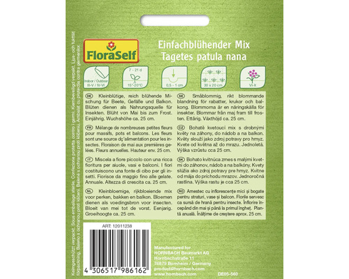 Balíček semen FloraSelf Tagetes patula nana