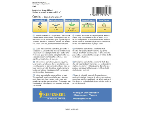 Kiepenkerl řeřicha Cresto balení semen