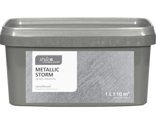 Barva na stěnu StyleColor Metallic Storm 1 l stříbro