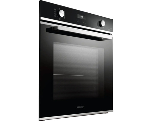 Vestavná trouba s ovládacími prvky a skleněnými dvířky