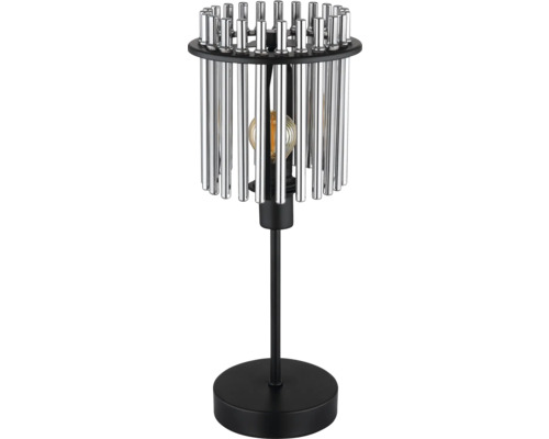 Stolní lampa s kovovými prvky a žárovkou