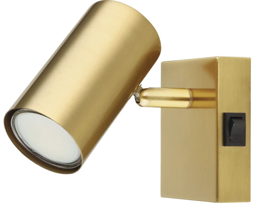 Zlaté nástěnné svítidlo se spínačem