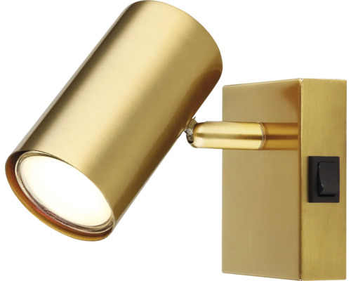 Zlaté nástěnné svítidlo se spínačem