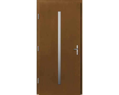 Vchodové dveře Lizbona dřevěné 100x200 cm L afromosia