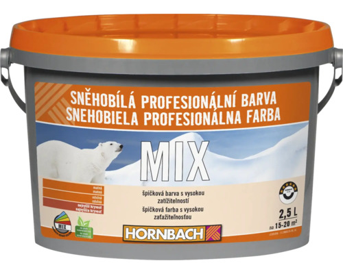 HORNBACH MIX Sněhobílá profesionální barva BK 2,5 l báze C-0
