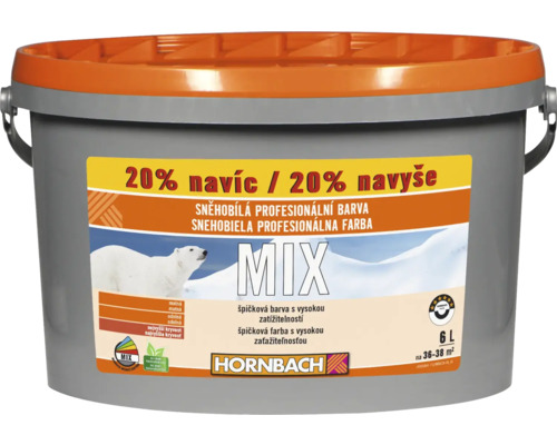 HORNBACH MIX Sněhobílá profesionální barva BK 6l báze B-0