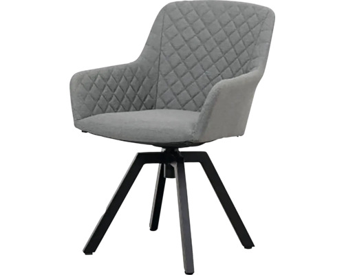 Otočná židle s textilním potahem a černou kovovou nohou