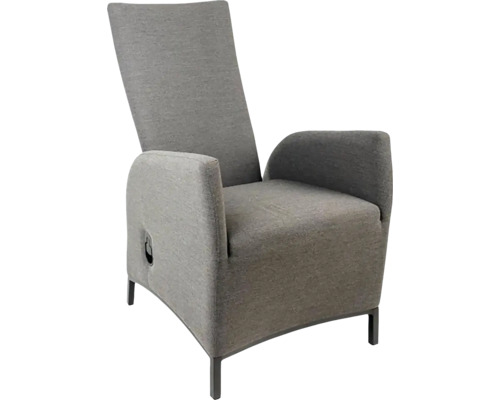 Šedé relaxační křeslo s vysokým opěradlem a područkami