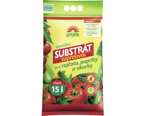 Substrát pro rajčata, papriky a okurky supresivní Profík 15 l Speciální substrát pro rajčata, papriky a okurky v 15litrovém balení