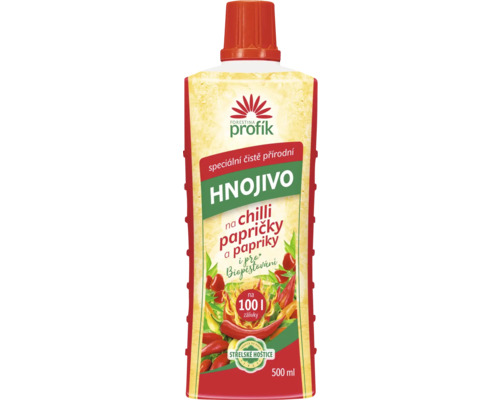Hnojivo na chilli papričky a papriky kapalné Profík 500 ml Tekuté hnojivo pro chilli papričky a papriky v 500 ml lahvi