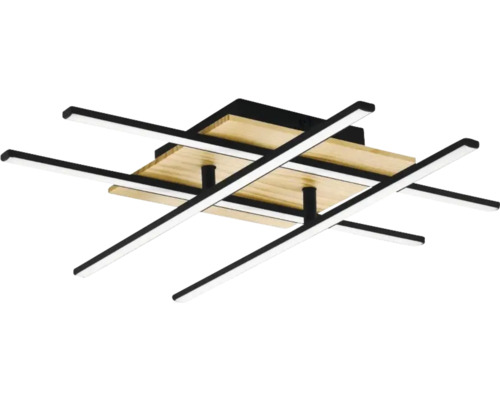 Moderní stropní svítidlo s dřevěnou deskou a LED světly