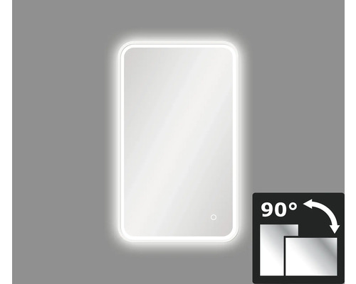 LED zrcadlo do koupelny s osvětlením Chrystal Juno 2.0 bílé 45 x 75 cm