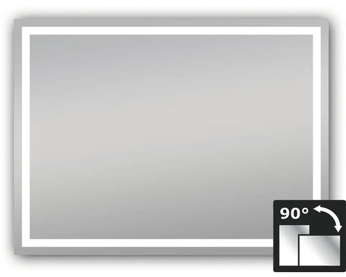 LED zrcadlo do koupelny s osvětlením Saturn 80 x 60 cm stříbrné