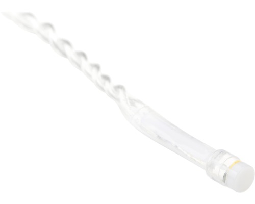 LED světelný řetěz s průhledným kabelem a LED žárovkou