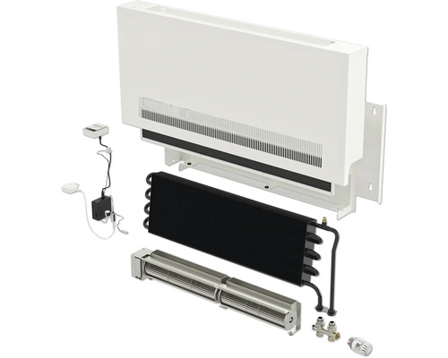 Explozivní pohled na radiátor pro regulaci teploty místnosti s příslušenstvím