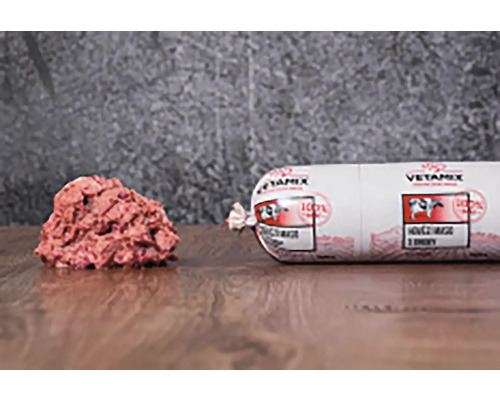 Maso pro psy mražené VETAMIX hovězí maso s droby 1 kg Vetamix role a porce krmiva pro psy