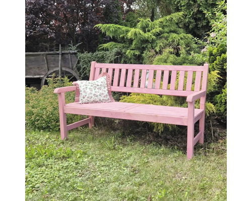 Zahradní lavice dřevěná RADOST 120 x 53 x 92 cm růžová