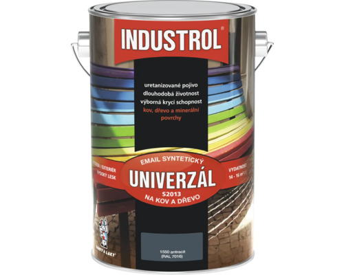 Univerzální barva Industrol S2013 Email syntetický na kov a dřevo 1550 antracit 4 l Univerzální barva Industrol S2013 Email syntetický na kov a dřevo 1550 antracit 4 l