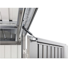 Detail otevřeného boxu na nářadí s plynovou pružinou