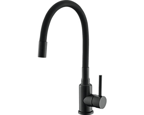 Černá kuchyňská baterie s flexibilním výtokem