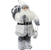 Dekorativní stojící figurka Santa Clause s pytlem a lucernou