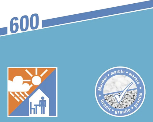 Vhodné pro vnitřní i venkovní použití. Vhodné pro mramor a žulu.