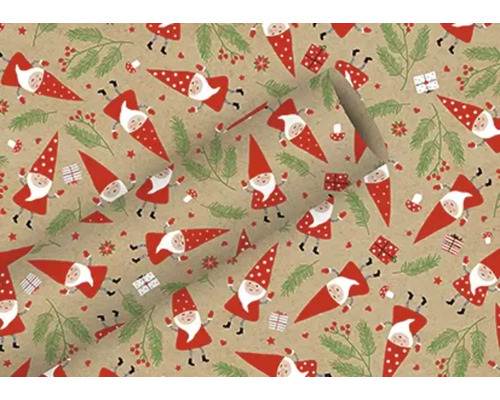 Balicí papír EKO skřítci 2 m hnědý Balicí papír s motivem vánočních trpaslíků