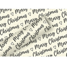 Balicí papír s nápisem Veselé Vánoce a motivy srdce