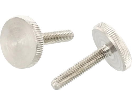 Dva kovové šrouby s rýhovanou hlavou