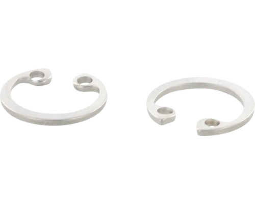 Dva pojistné kroužky E z kovu