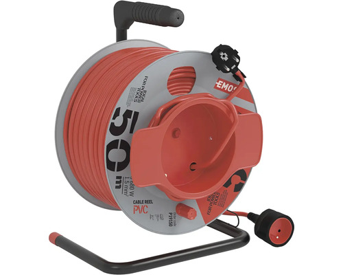 Kabelový buben s 50 metry PVC kabelu a držadlem