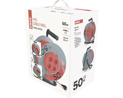 Balení PVC kabelového bubnu s 50 metry kabelu