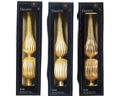 Skleněná špice na stromek Decoris v obalu