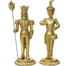 Dvě dekorativní figurky louskáčků z umělé pryskyřice