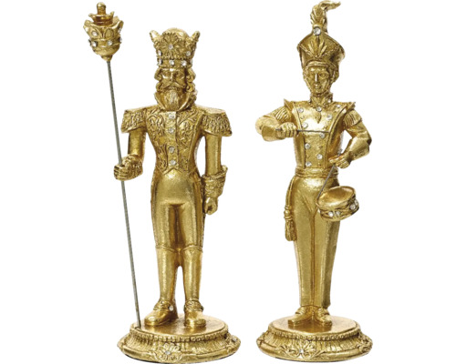 Dvě dekorativní figurky louskáčků z umělé pryskyřice