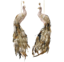 Dva ozdobní pávové k zavěšení