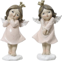 Dvě figurky andělů s korunou jako dekorace