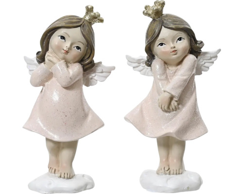 Dvě figurky andělů s korunou jako dekorace