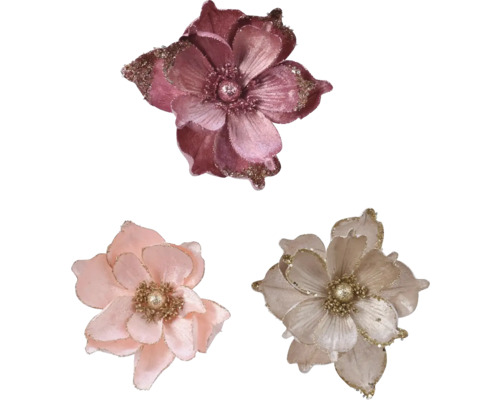 Magnolie umělá Tři dekorativní umělé květiny