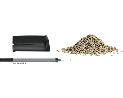 Zavlažovací sada pro květináče s ukazatelem hladiny vody a drenážním materiálem