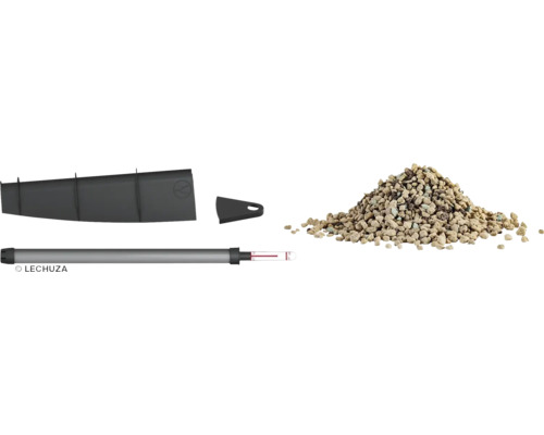 Sada příslušenství pro květináče skládající se z vnitřní vložky, vlhkoměru a keramzitu