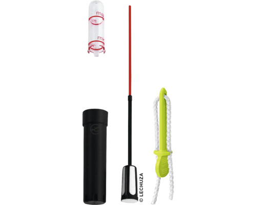 Zavlažovací sada Lechuza skládající se z ukazatele hladiny vody, šachty, plnicí šachty a rostlinného substrátu Pon