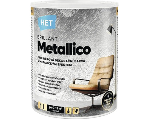 Interierová disperzní barva Brillant Metallico Gold 1 l metalický efekt