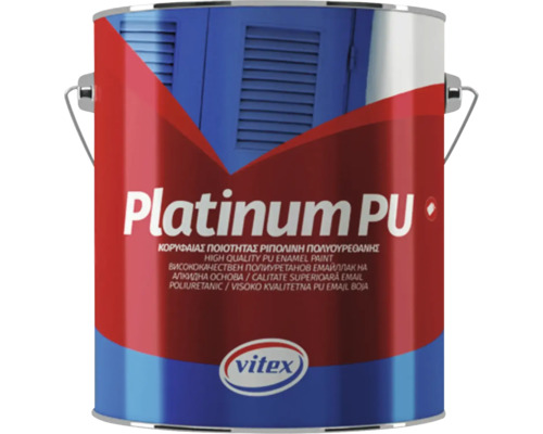 E mail s vysokou UV odolností Vitex Platinum, bílá, matná, 2,5l Platinum PU smaltovací barva v kovové plechovce