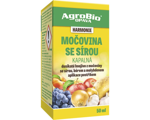 Dusíkaté hnojivo močovina se sírou kapalná AgroBio HARMONIE 50 ml Balení AgroBio Opava Harmonie močoviny se sírou, kapalného hnojiva