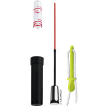 Sada příslušenství pro květináče, skládající se z ukazatele hladiny vody, plnicí šachty a kolíku pro pomoc při sázení