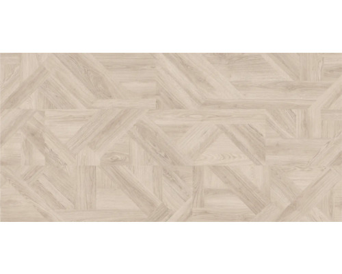 Světlé podlahové dlaždice se vzhledem dřeva ve vzoru rybí kosti